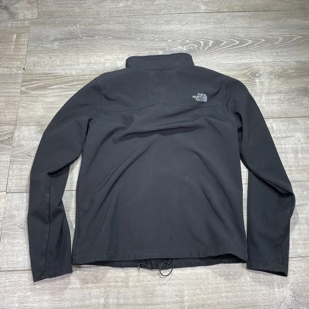 North Face Jacket Mens Large Black Softshell Windproof Full Zip‎ Outdoor Layer